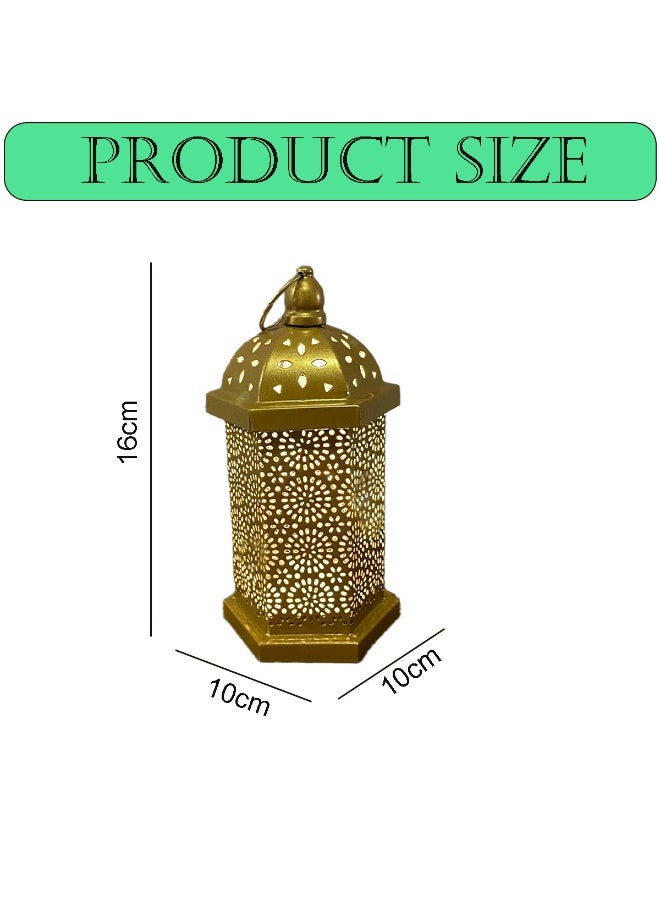 Home Smart Led Lantern for Ramadan | Metal hanging lantern for in door and out door decoratiodds an elegant touch to your Ramadan décor in your office or home. Perfect for celebrating Eid al-Fitr, Ramadan - Image 2